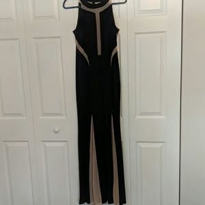 Black Mesh Insert Jersey Gown